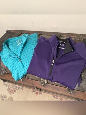 Pair of Cutter & Buck DryTec UPF 50 - 1/4 Zip Golf Pullovers - Sz XL